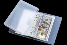 100 Pockets Dollar Bill Holders with Storage Album SleevesProtector Bag for Bill
