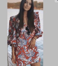 ZARA RUFFLED PRINT DRESS TRF