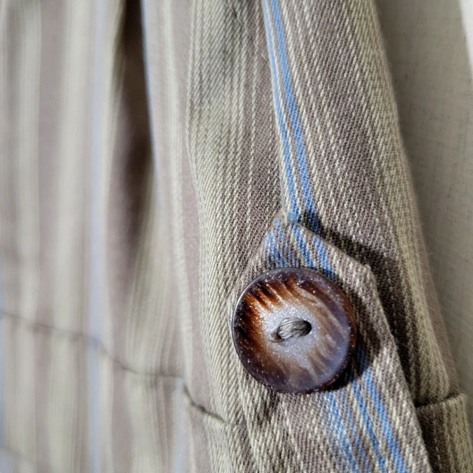 Pantalones Cortos de Vestir De Colección Y2K Candie's Mini Rayas Plisados Delanteros Puños Botón Neutro✨5 Foto 4 de 4