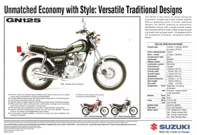 Suzuki GN125 GB Sales Brochure GN125X 1999 | eBay