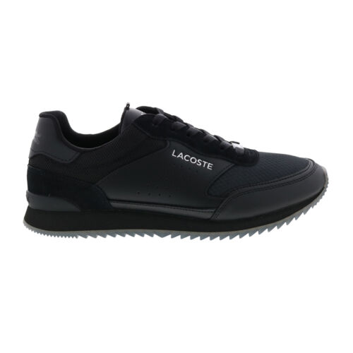 Lacoste Partner Luxe 0121 1 QSP Mens Black Canvas Lifestyle Sneakers Shoes - Afbeelding 1 van 8