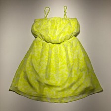 Express Dress Womens Size Small Yellow Print Removable Straps Mini Empire Waist
