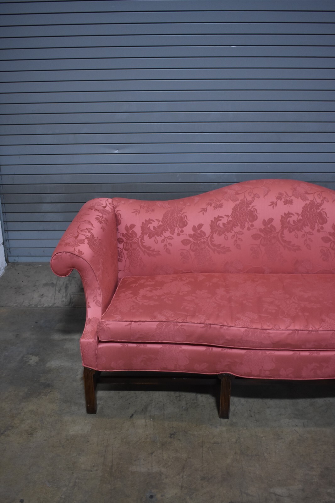 Hickory Chair Mahogany Chippendale Style Sofa Red Silk Damask Upholstery eBay