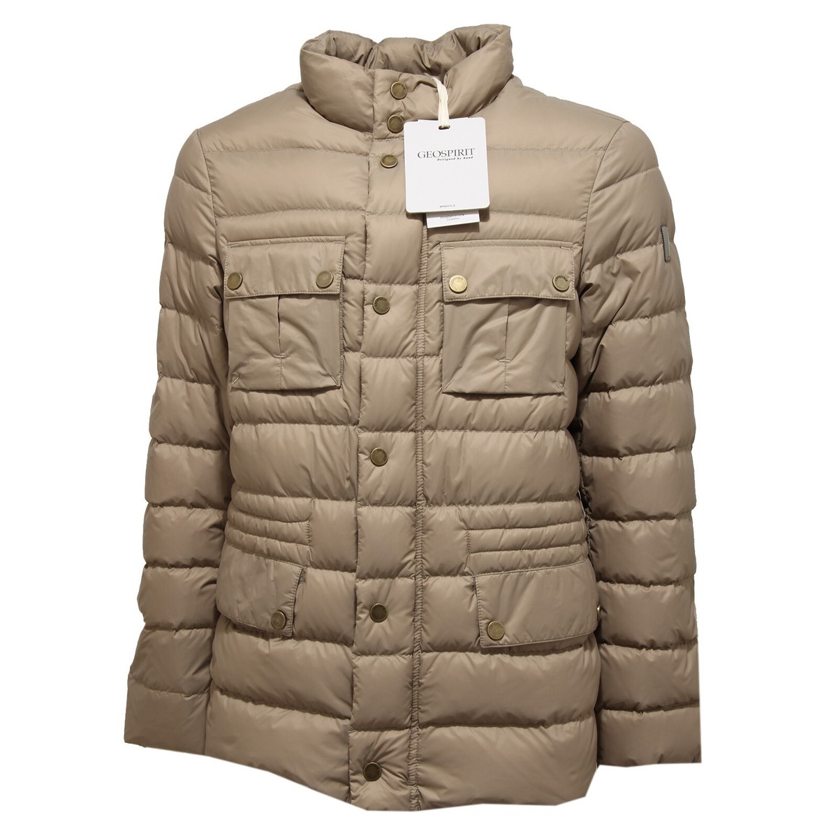 3422M giubbotto piumino uomo tortora GEOSPIRIT parrain quilted