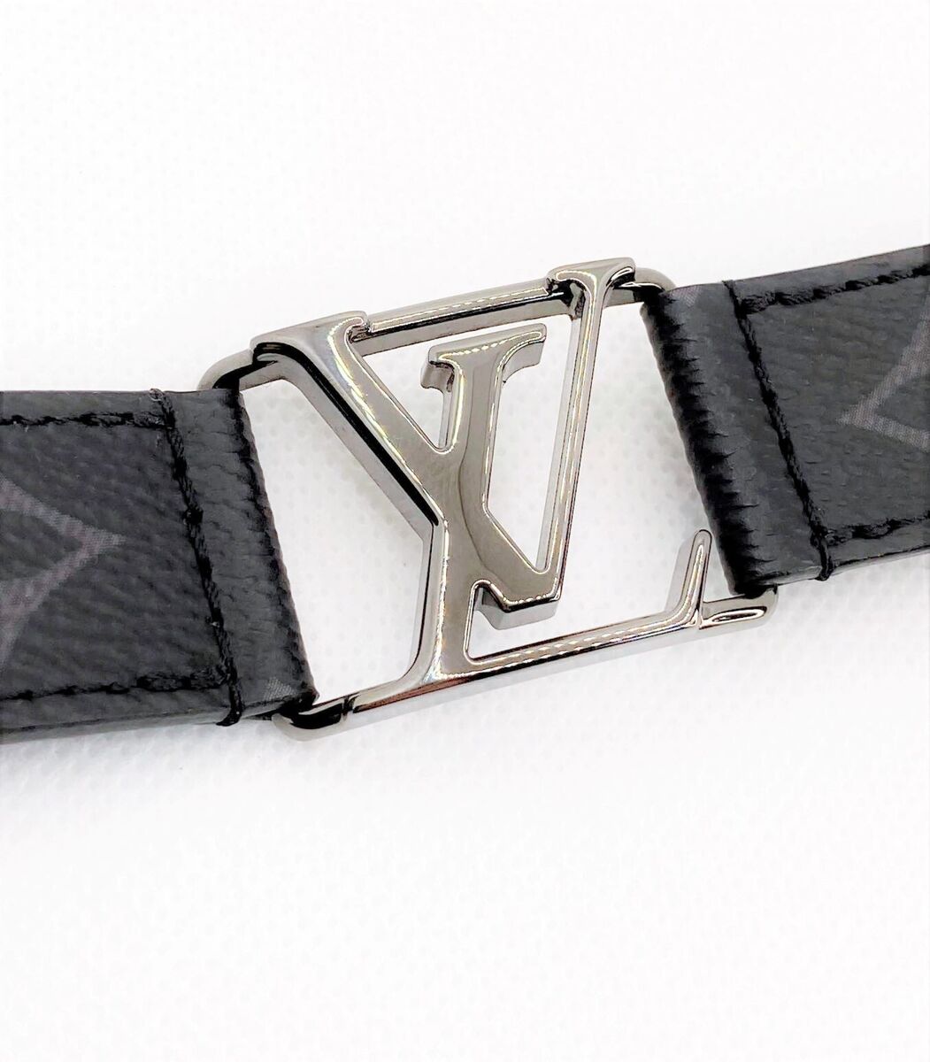 LOUIS VUITTON Bracelet Hockenheim LV Buckle M6295E Monogram Eclipse Black  19