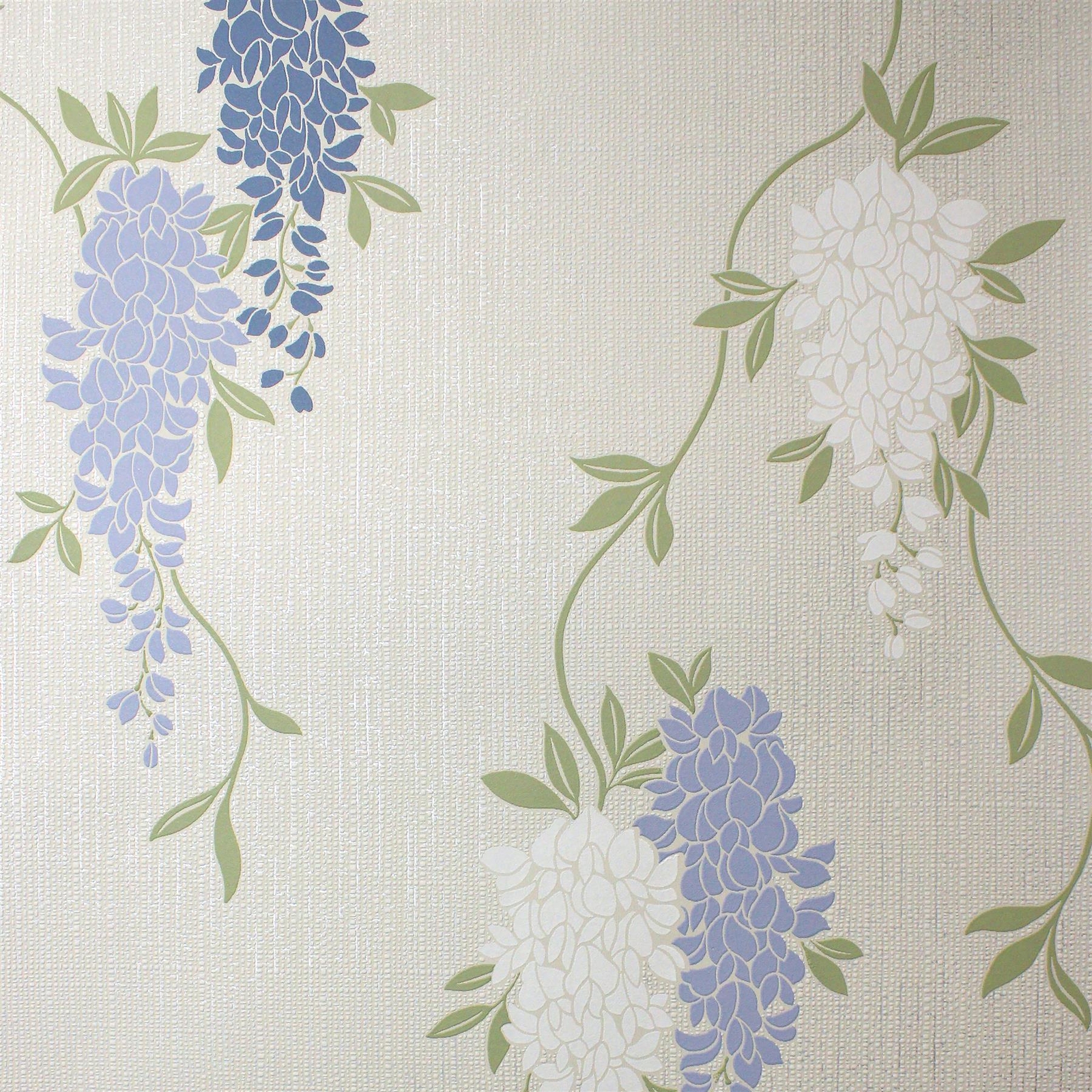 Fine Decor Wisteria Floral Blue Textured Vinyl WallpaperFD43674 - Image 3