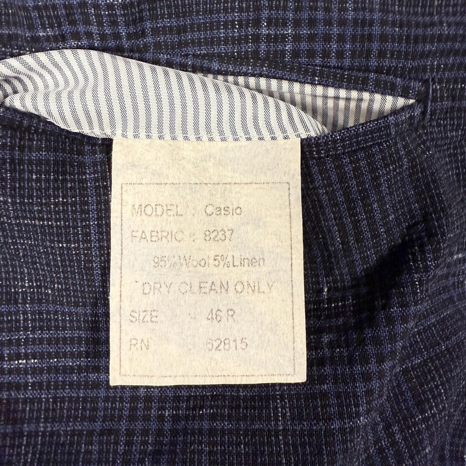 Blazer Ibiza Hombre 46R Azul Marino Lana Mezcla Lino Casio Dos Botones Italia Usado en Excelente Condición Foto 4 de 4