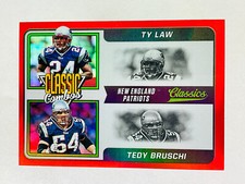 2021 Classics Ty Law & Tedy Bruschi /50 Red Classic Combos SSP Patriots