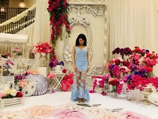 Hand Tailored evening gown for prom or wedding Blue - size Medium