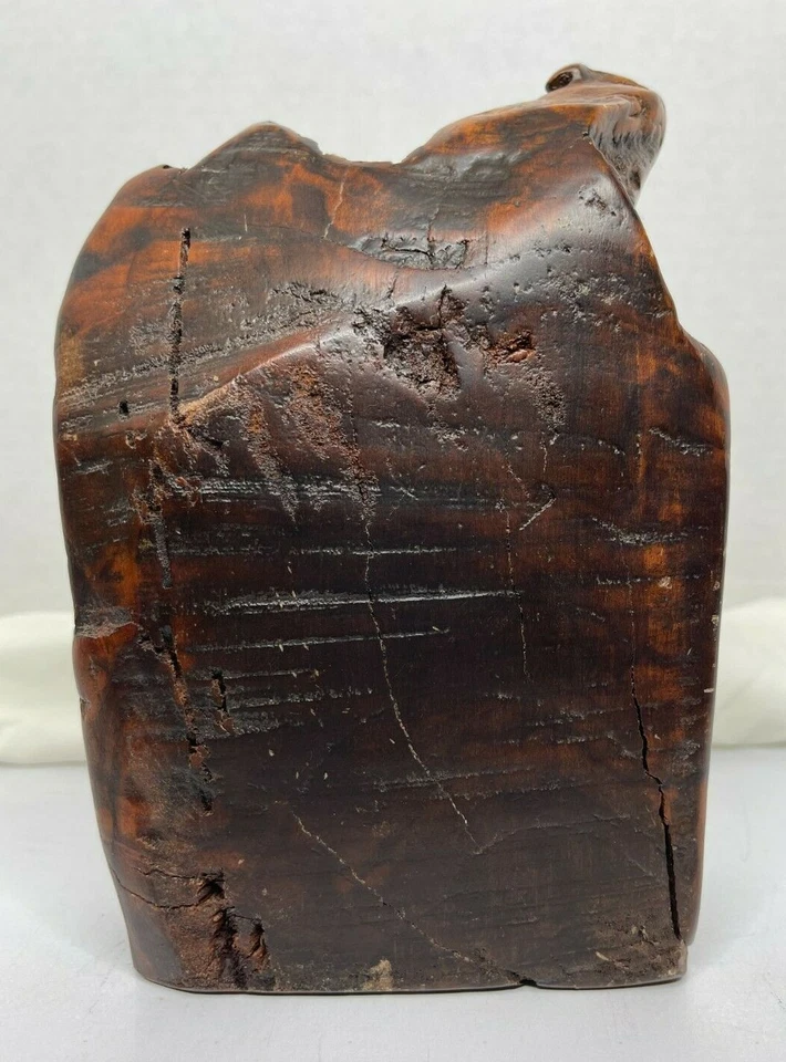 Candelabro cónico de madera a la deriva tallado a mano pato pájaros cola de gato 8" H Foto 4 de 4