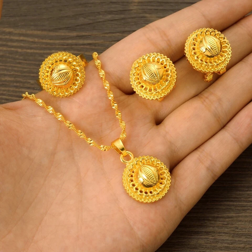 22k Yellow Gold Necklace Earrings Set , Indian Gold Jewelry Set, Handmade Gold  Set Necklace Earrings Pair, Jewelry From India - Etsy