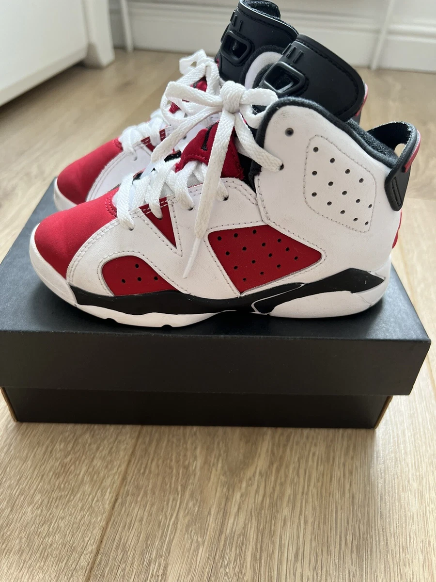 Rare Kids Jordan Retro 6 Trainers Size 10 27.5 Eu Girl Boy White