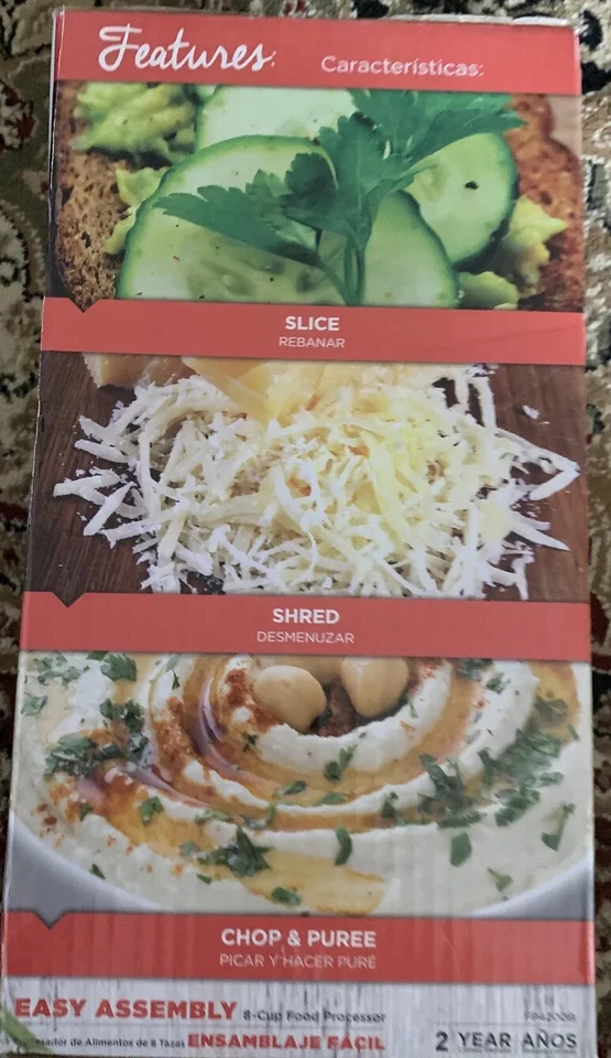 Black & Decker 8-Cup Food Processor Black Slicer Shredder 450W Shred Grind Cook - Image 4 of 4