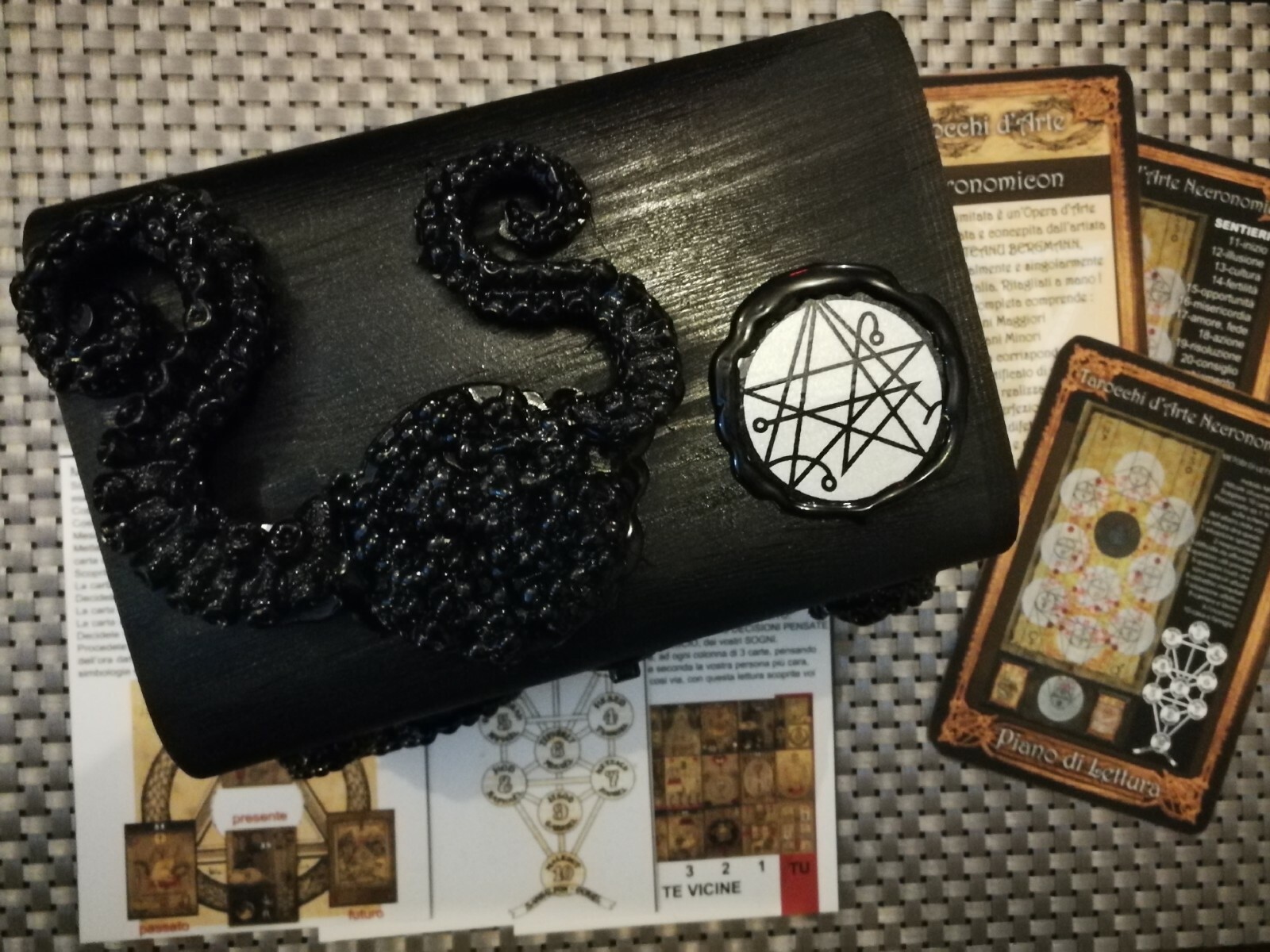 necronomicon tarot cards deck lovercraft occult black magic book guide