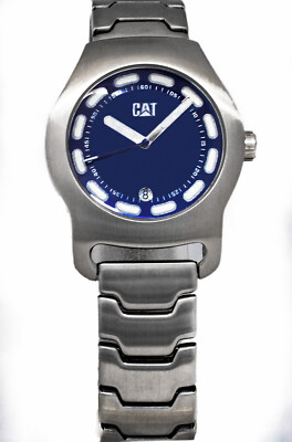 Sportliche CAT Damenuhr exclusive Design 3 BAR Marine-blau Edelstahl Datum DA341
