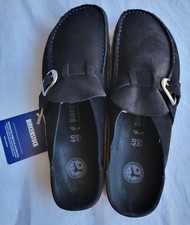Birkenstock Buckley Black Suede Clog Leather Narrow