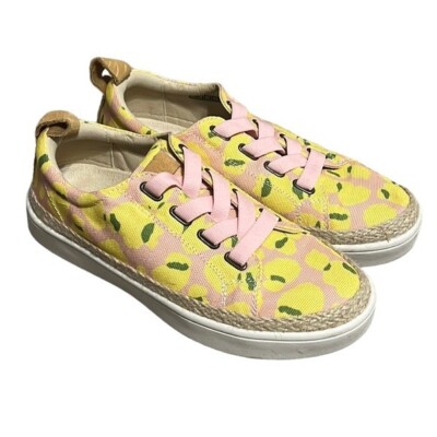 Spenco Sneaker Women's 5 Malibu Lace Bokeh Blush Pink Lemon Slip On Comfort Jute