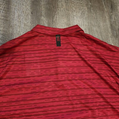 Nike TW Tiger Woods ADV Dri Fit Stripped Polo DH0789 687 Sunday Red Black XXL