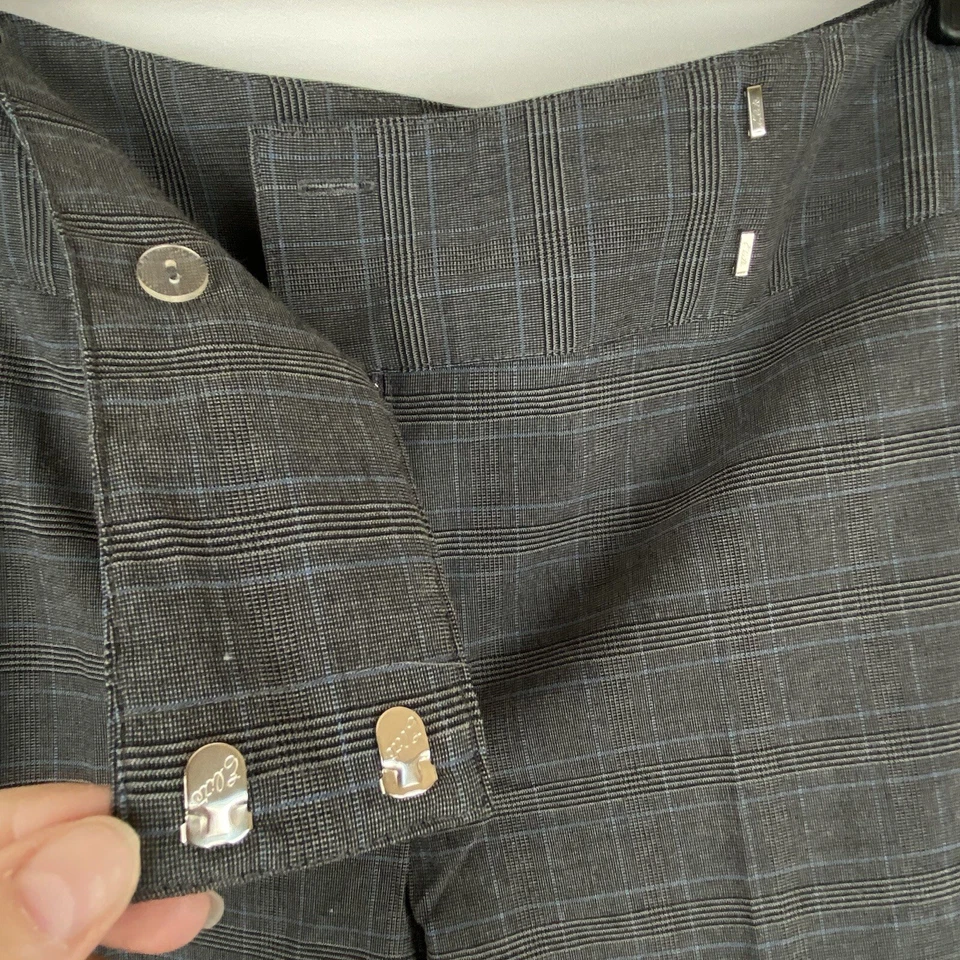 Pantology Mujer 4 Bermudas Chino Pantalones Cortos a Cuadros Gancho N Ojo Gris Azul Entrepierna 13” Foto 3 de 4