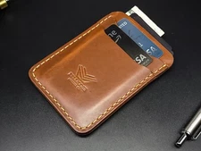 Bellicose Leather Five Pockets Cards Holder Handmade Vertical Slim Cards Wallet