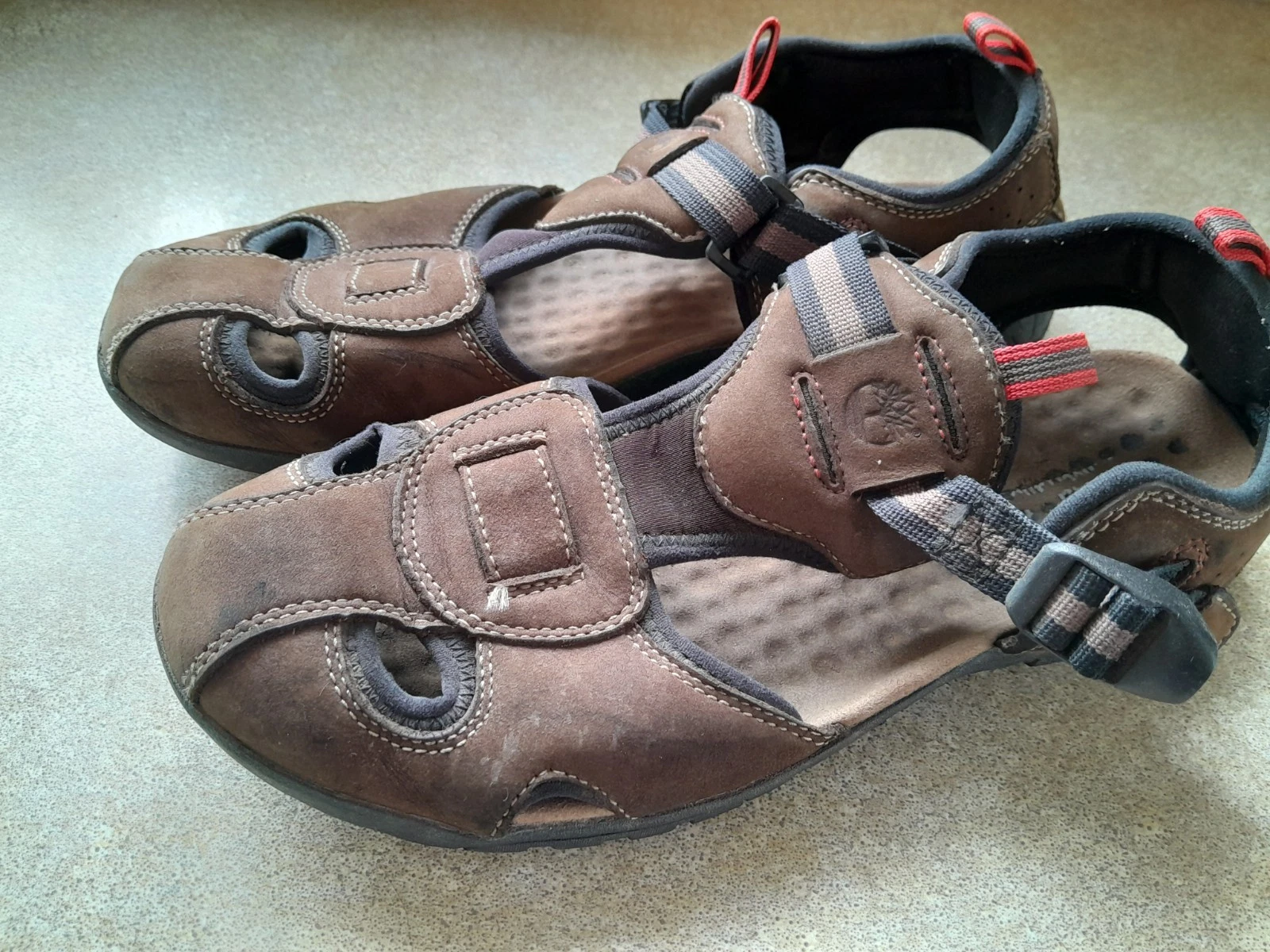 Sandali da uomo Timberland in pelle marrone M11 taglia UK 10 5