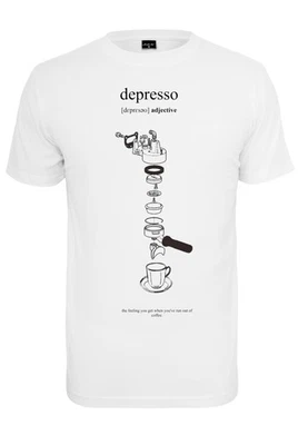 Mister Tee Depresso Tshirt Men Top Cotton Round Neck Jersey Caffeine - Image 1 of 2