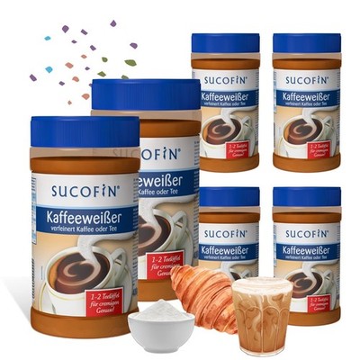 SUCOFIN Kaffeeweißer 6 x 400g Dose verfeinert Kaffee Tee für cremiges Genuss