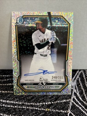 LEO DE VRIES 2026 BOWMAN CHROME SPECKLE REFRACTOR AUTO /299 Q6821