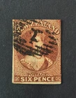 1863 New Zealand - Yv#20, 6 pence Fil. star, stamp used