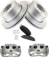 TRQ Rear Brake Pad  Rotor Kit Premium G-Coated Ceramic Compatible with