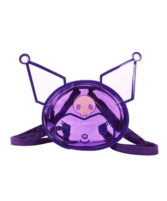 Kuromi Character Head Adult Clear Purple PVC  12 Mini 3D Backpack Zipper New