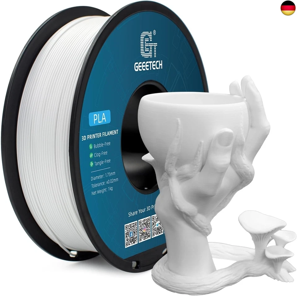 GEEETECH PLA Filament für 3D Drucker, 1,75mm, Pla Weiss - Bild 2 von 4