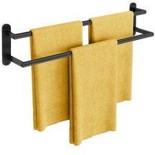 24 Inch Double Towel Bar Bathroom Towel Rack Stainless Steel Wall Mount Matteblk 24 Inch Double Towel Bar Bathroom Towel Rack Stainless Steel Wall Mount Matteblk