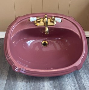 Kohler Raspberry Pink K-2189-4 Drop-In Portrait Sink 4" faucet hole self rimming