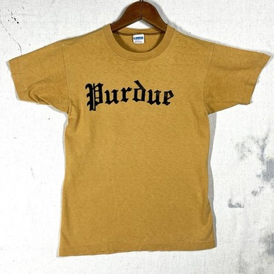 VINTAGE 70s Purdue University T Shirt Mens Size Small Champion