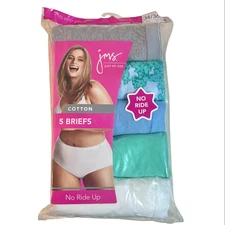 Just My Size Cotton Briefs Panties Plus Size 14 5 Pairs Hi Cut No Ride Up Blue