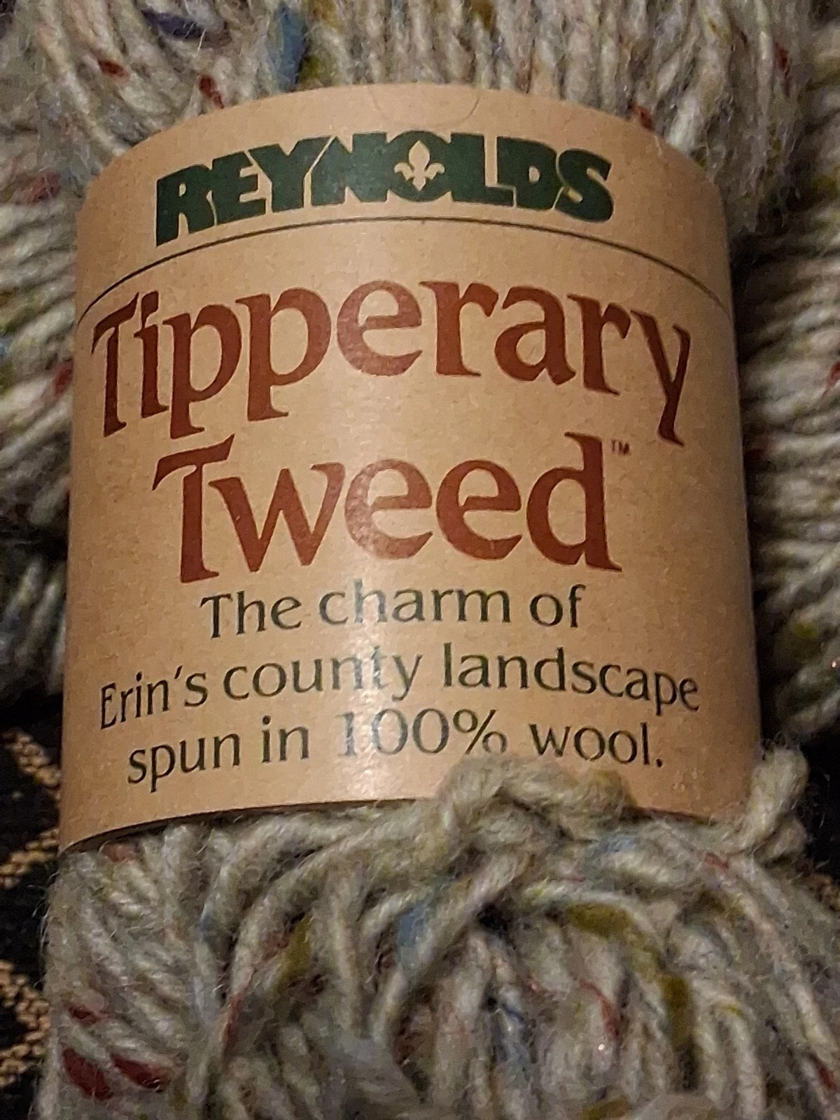 Vintage Reynolds Tipperary Tweed Yarn 5 Skeins 100% Wool Ireland Gray 517 image 3