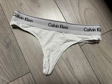 Calvin Klein perizoma tanga bianco XS donna CK intimo logo vita