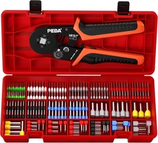 Ferrule Crimping Tool Kit, Self-Adjusting Square Crimp Pliers for Wire Ferr