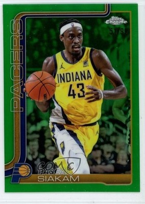 2025-26 Topps Chrome Green Refractor 51/99 Pascal Siakam #1 0m1w