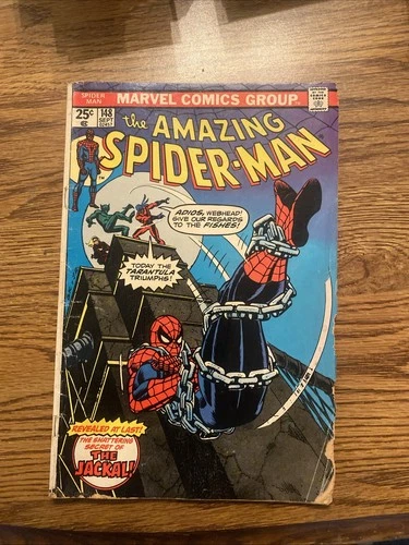 Amazing Spider-Man #148 Marvel 1975 Jackal Is Professor Warren Gwen Clone GD