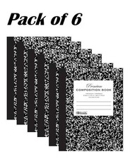 6 PACK Composition Notebooks - Wide-Ruled - 100 Sheets