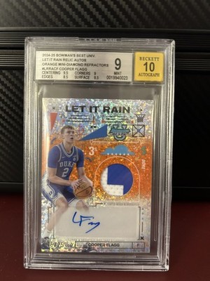 2024-25 Bowman U Best Cooper Flagg Let It Rain Orange Auto RPA /25 BGS 9 