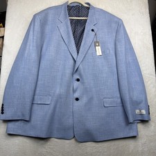 Oak Hill Blazer Mens 4XL 59/60 Blue Sport Coat Big Tall 2 Button NWT