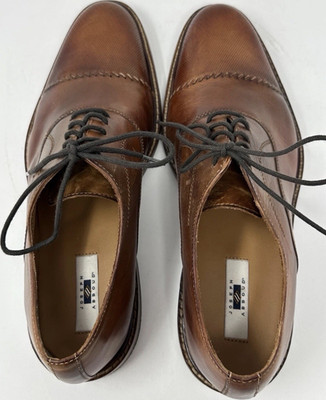 joseph abboud brown dress shoes Leather Cap Toe Oxford Lace-Up Men's Size 9.5 bostonian shoes price