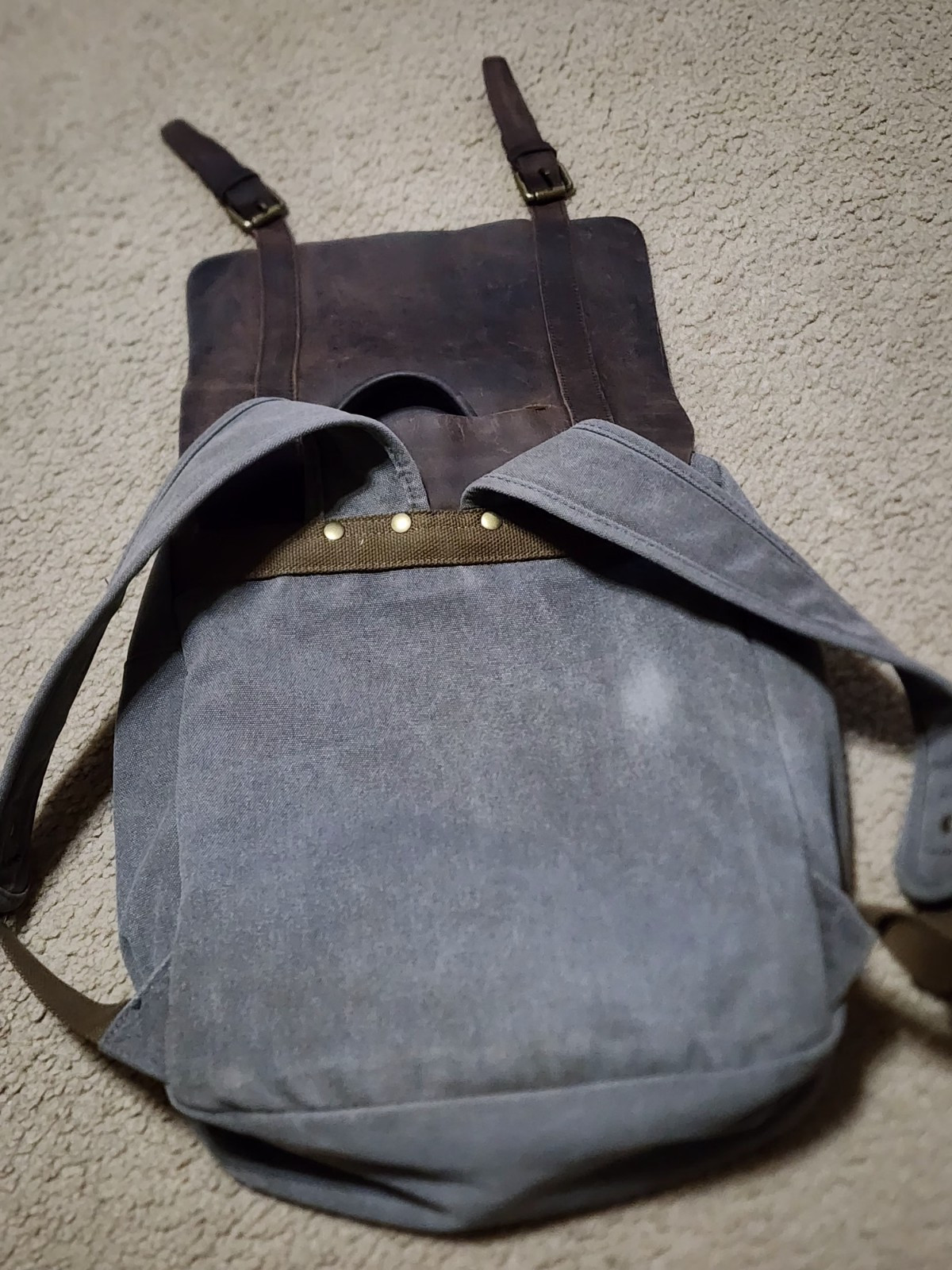 F-ZONE leather/canvas Backpack - image 5