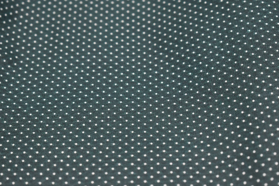 3-1/4 yards x 36" DARK GREEN POLKA DOT COTTON FABRIC vintage - Image 2 of 2