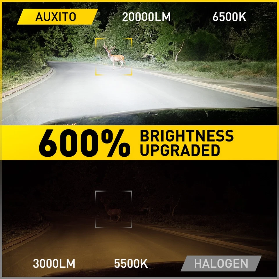 6500K White 50000LM M6 AUXITO H4 LED Headlight Kit Low Beam Bulbs Bright2-10x - Image 4 of 4