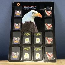 OIL LIGHTER - FLIP TOP - WINDPROOF 12PCS DISPLAY American Legend Eagle