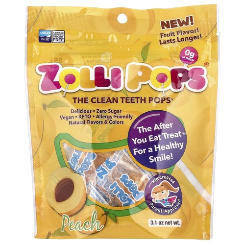 The Clean Teeth Pops®, Peach, 3.1 oz (88 g)